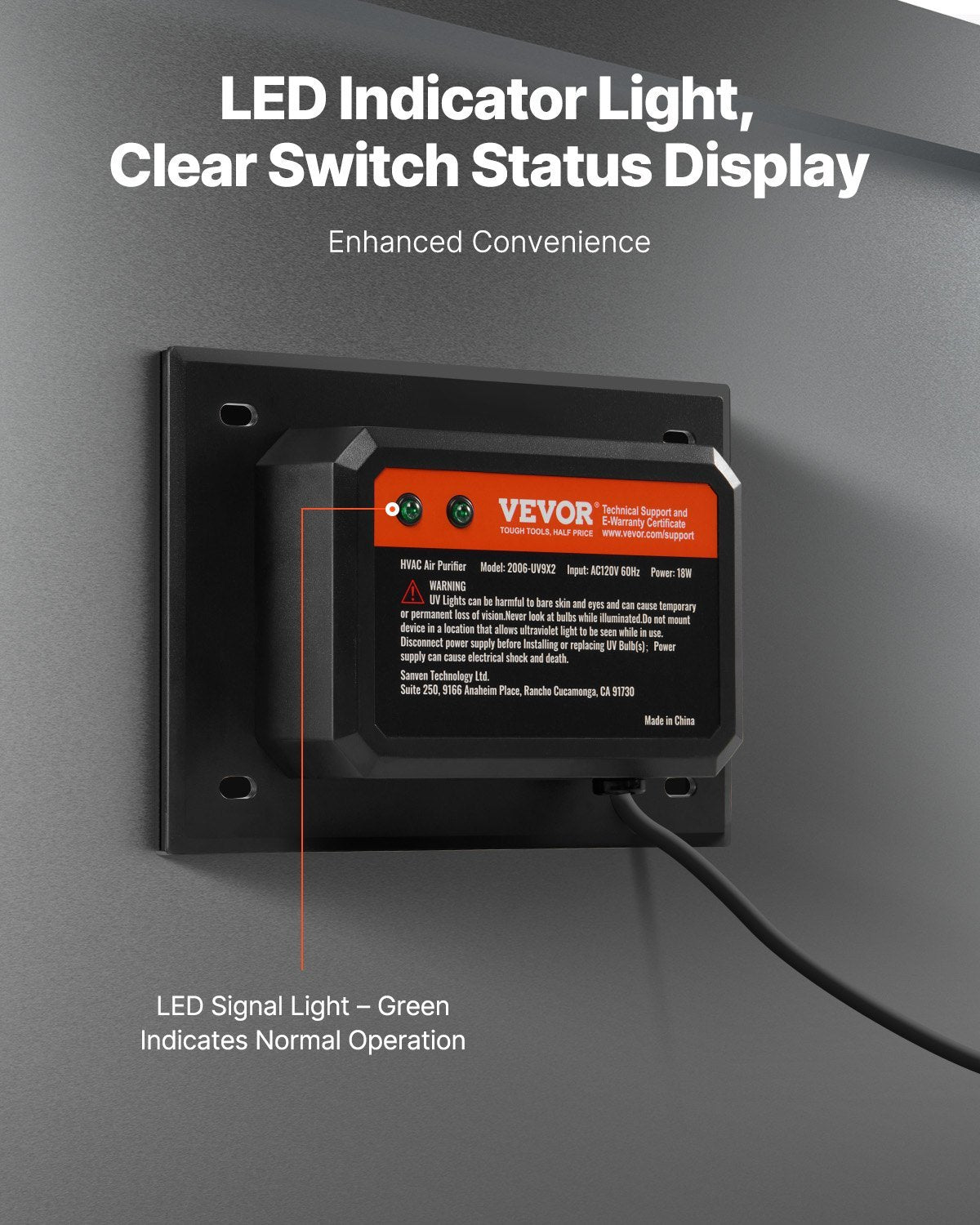 HVAC Air Purifier Whole House 18W 7inch UV Light In Duct For Ac Systems