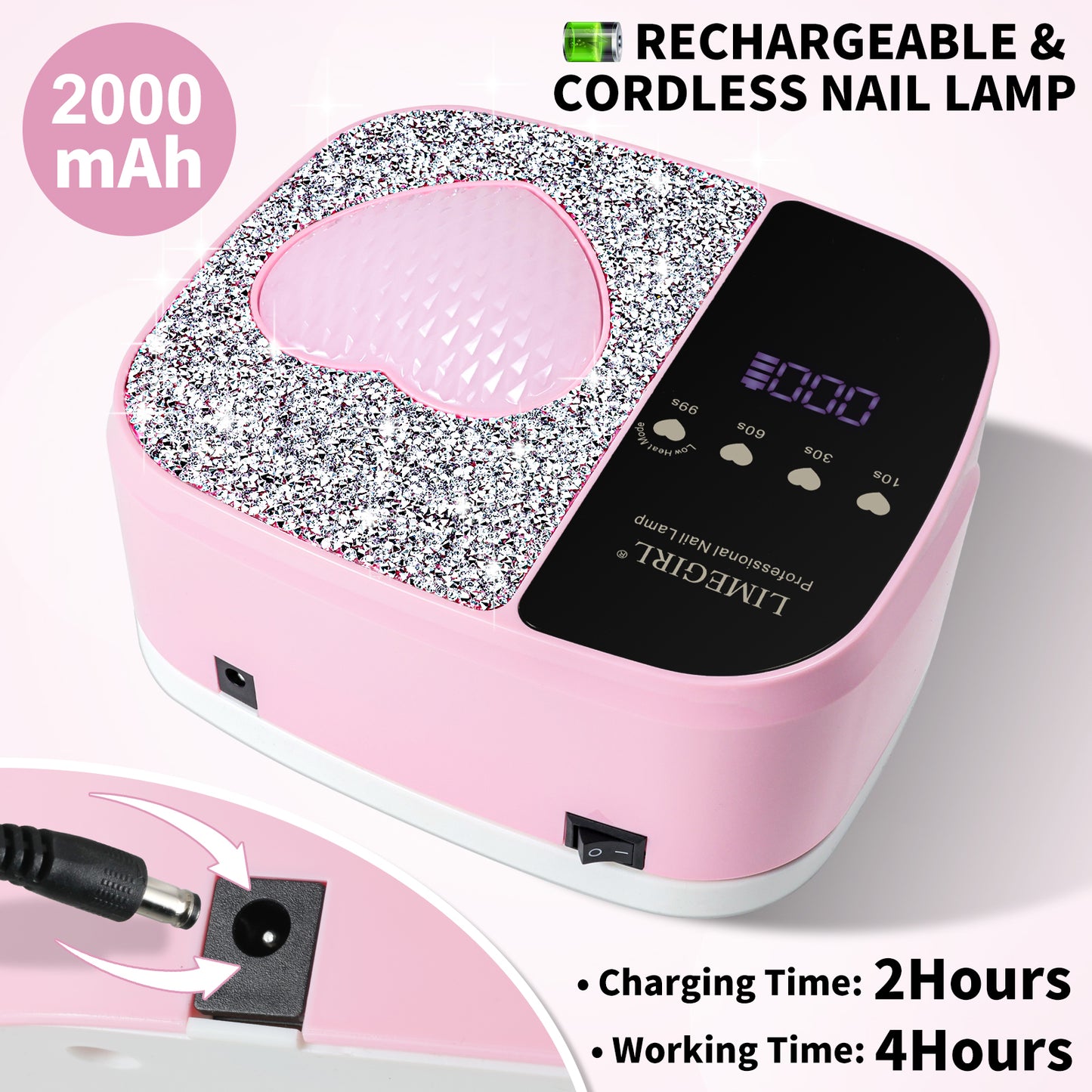 UV LED Cordless Rechargeable Nail Art Cure Machine