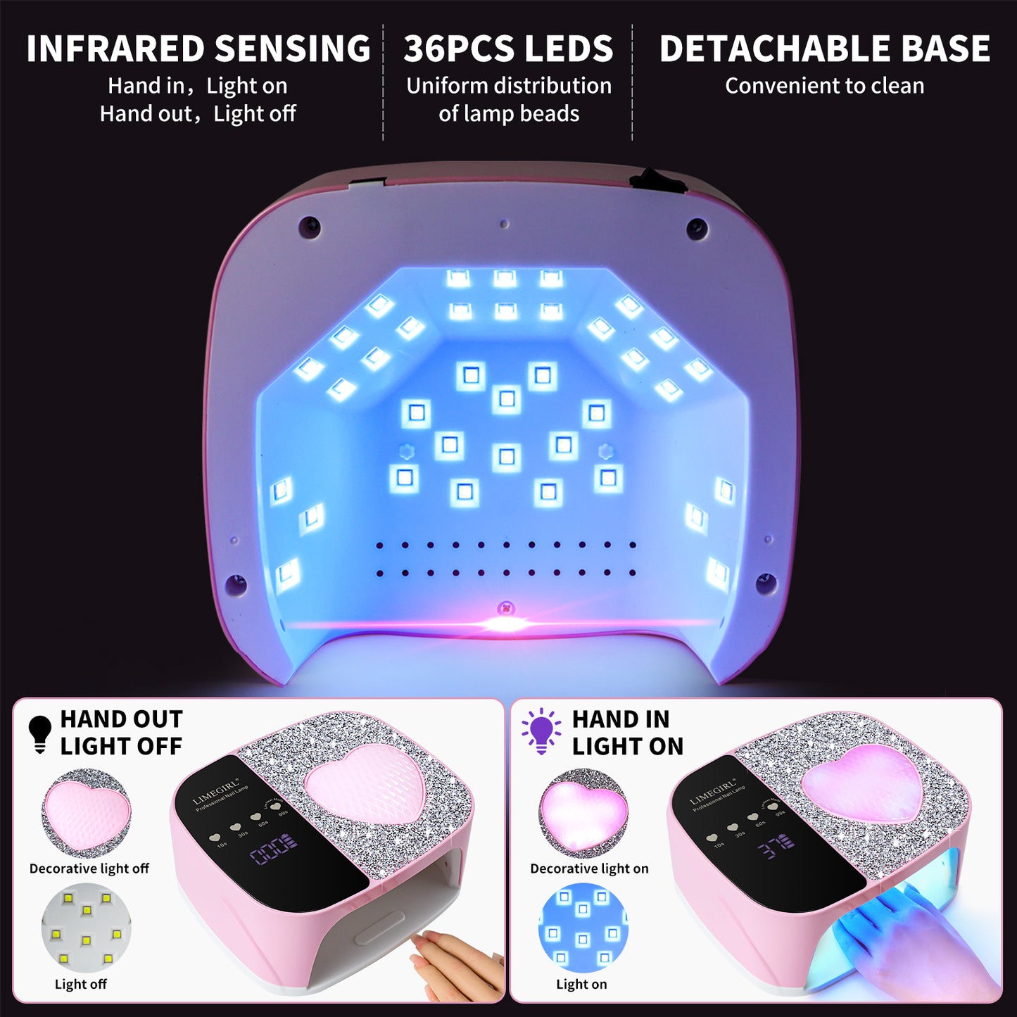 UV LED Cordless Rechargeable Nail Art Cure Machine