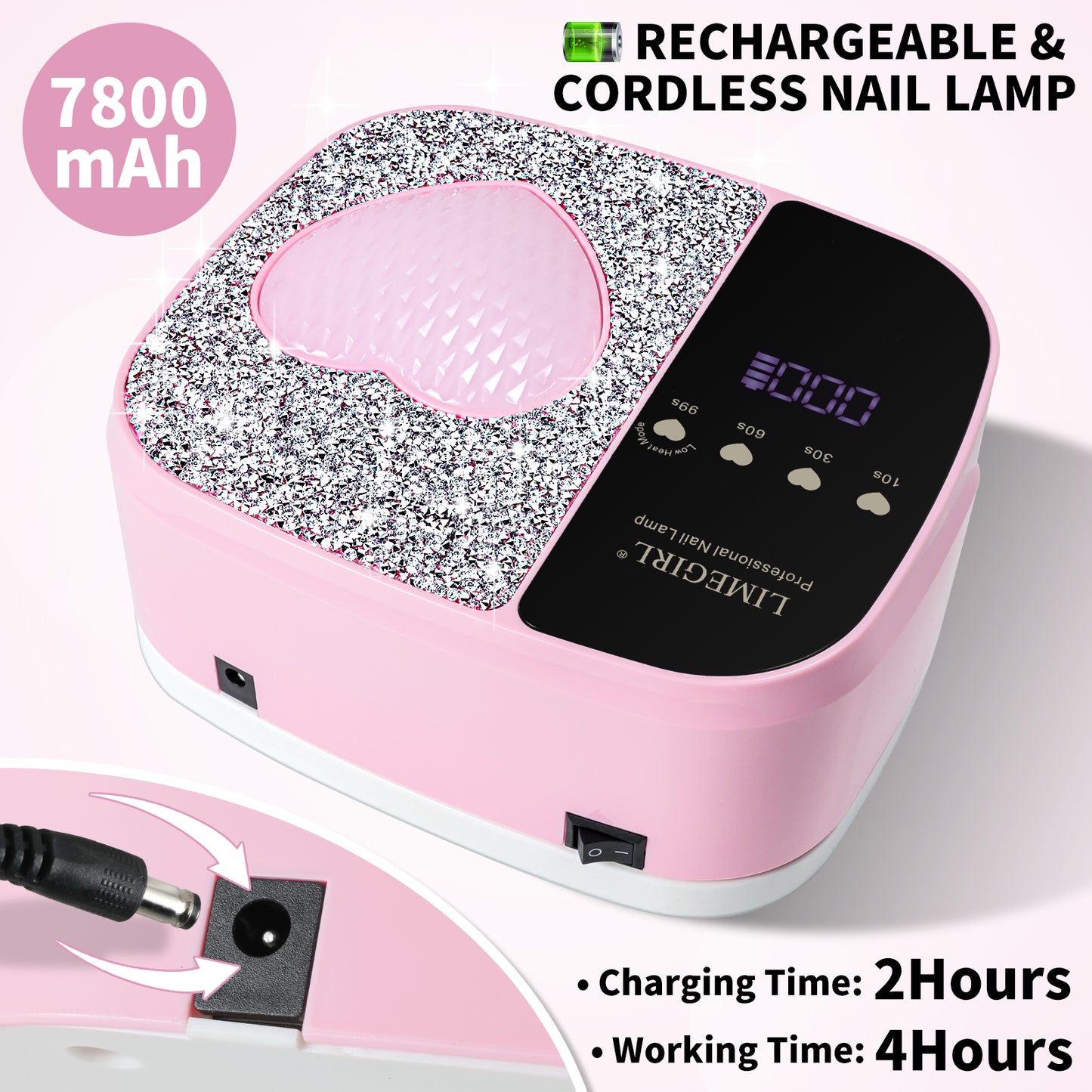 UV LED Cordless Rechargeable Nail Art Cure Machine