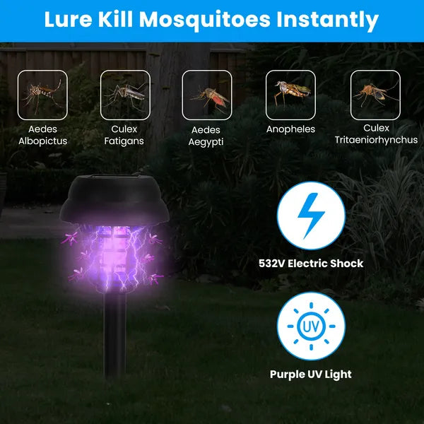 Waterproof UV Light  4 Pack Solar Powered Mosquito Zapper Outdoor Insect Killer